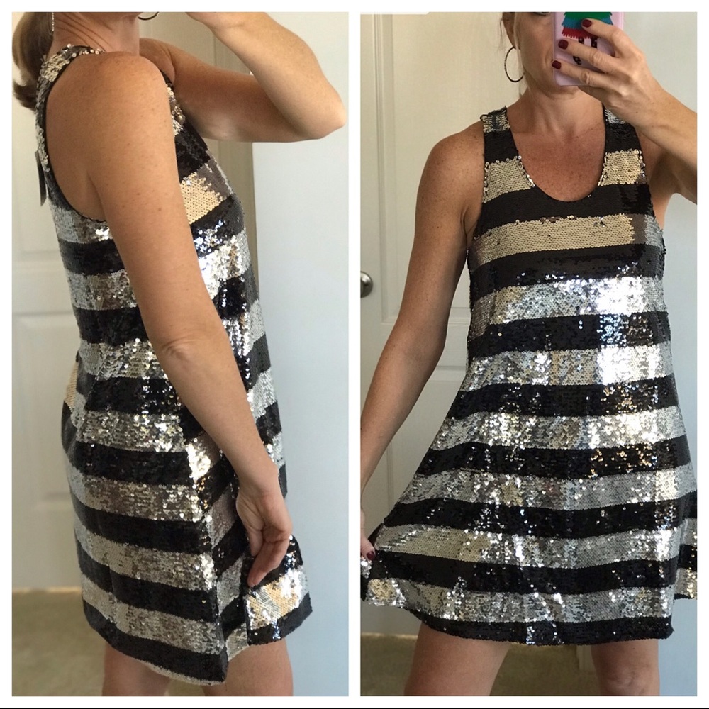 Black & Silver Sequin Dress - Picture 2 of 8